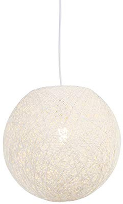 Qazqa Modern Pendelleuchte, Pendellampe - Corda - Weiß, Rund, 35cm, Ideal als Wohnzimmerlampe