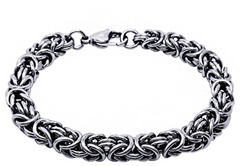 Jade Angel Herren und Damen Titan Edelstahl Königskette Armband 8 mm Breite (18,5 cm)