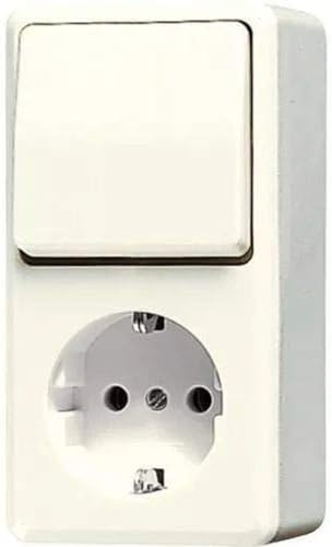 Jung 676A Schuko-Steckdose mit Wechselschalter