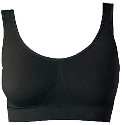 UnsichtBra Donna Reggiseno Singolo | Senza Ferretto | Confortevole | Invisibile | Anti Sudore | Senza Cuciture | Elasticizzato | Traspirante | Nero, Bianco o Beige | Cotone (wellbra_sngl) (L, Nero)