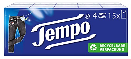 Tempo Classic handkerchiefs, 4-ply Paper Towels in Proven Tempo Quality, 15 x 10 Towels (150 Towels)