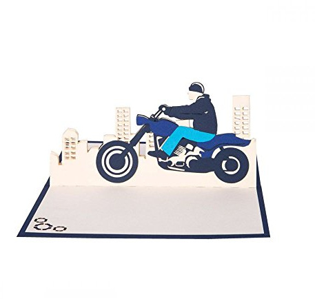 Biker - 3D Karte/Pop-Up Karte/Grußkarte - Motorradfahrer