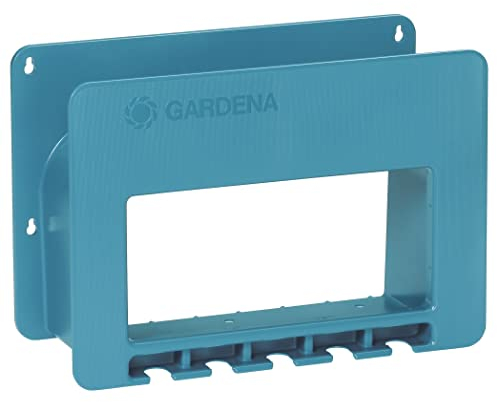 Gardena System-Schlauchboy: Gartenschlauch-Halterung für die Wand, platzsparende Aufbewahrung für Gartenschlauch, mit Halterungen für Spritzen, Brausen und anderen Gardena Systemteilen (238-20)