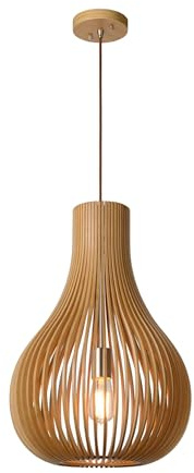 Lucide BODO - Pendelleuchten - Ø 38 cm - 1xE27 - Helles Holz