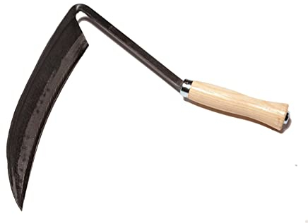 Krumpholz Sensensichel geschmiedet - mit lackiertem Eschenholzgriff, Stiellänge 14 cm - Gewicht 500 g Gartengerät