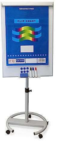 Audio-Visual Direct Magnetic Easel Style Whiteboard Set (39.5 x 27) with Easel Pad, Markers, Magnets, & Eraser - Mobile Dry-Erase Flipchart Stand