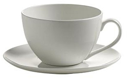 Maxwell & Williams BC18842 Cashmere round Jumbotasse mit Untertasse, Porzellan, weiß, 450 ml