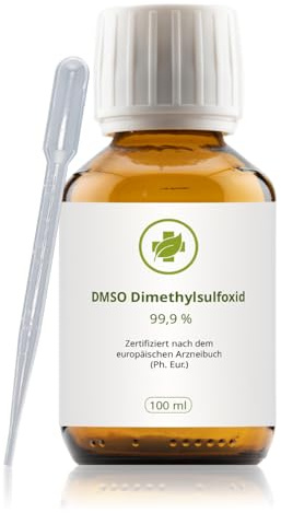 vitalundfitmit100 DMSO Dimethylsulfoxid 99,99% Ph. Eur. 100 ml, Braunglas mit Pipette