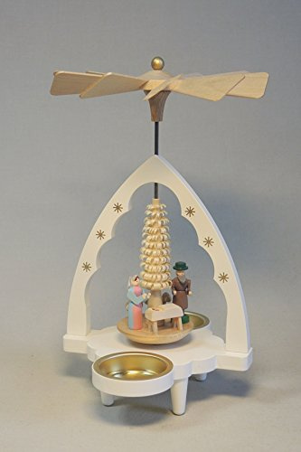 Rudolphs Schatzkiste Tea Light Pyramid Nativity Scene; Been Suitable for Glass cylinders of The Sunning and Lantern Pyramid 20 cm Table Pyramid Erzgebirge New