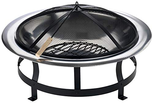 Activa Madrid Feuerschale, Schwarz/Silber, 75.5 x 75.5 x 45 cm