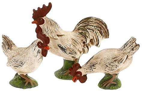 Marolin Hühnergruppe, weiß (Sockel) 3 Teile, zu 14-17cm Figuren