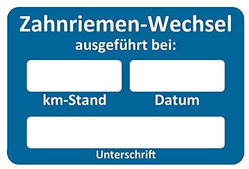 AUPROTEC Kundendienst Aufkleber Werkstatt Serviceaufkleber Auswahl: 5 Stück, Zahnriemenwechsel bei