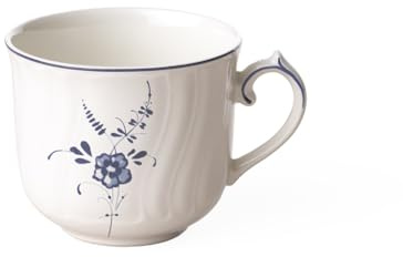 Villeroy und Boch Vieux Luxembourg Tasse, 350 ml, Premium Porzellan, Weiß/Blau
