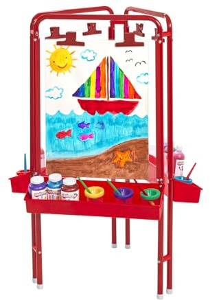 Colorations 3-Way Indoor/Outdoor Acrylic Panel Easel, Outdoor Play, Drawing, Adjustable , Art and Craft Painting