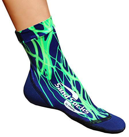 Vincere Sand Socks Beach Volleyball, Snorkeling, Diving Green Lightning Small