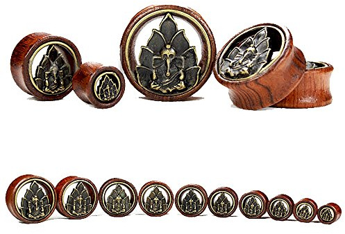Flesh Tunnel Holz Elefant Wood 12-30 mm Ear Plug Sattle Fit Double Flared Organic