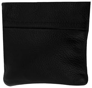 Real Leather Coin Pouch Mens Ladies Coin Genuine Style Portable Coin Purse Leather Coin Pouch and Cash Holder Change for Men and Women (Random Color)