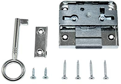 SN-TEC Aufschraubschloss/Möbelschloss/Schrankschloss, Dornmaß: 30mm, (Gesamttiefe 39mm), rechts/links/LAD verwendbar incl. Schließblech incl. Montagematerial