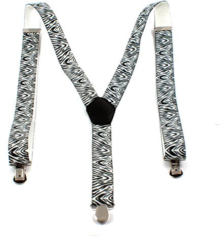 1buy3 Hosenträger Zebra| Unisex | Y-Form | Männer & Frauen | 3 Clips | ab 6 Jahren|verstellbar | über 28 Modelle