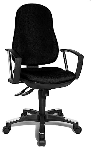 Topstar 9020AG20, Trend SY 10, Bürostuhl, Schreibtischstuhl, ergonomisch, mit Armlehnen, Bezugsstoff schwarz, 110 x 56 x 45