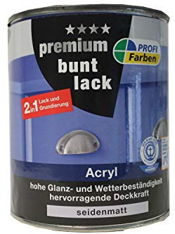 ProfiFarben Premium Buntlack 2in1 Lack und Grundierung Acryl seidenmatt 0,75 L Farbwahl, Farbe (RAL):RAL 1037 Sonnengelb