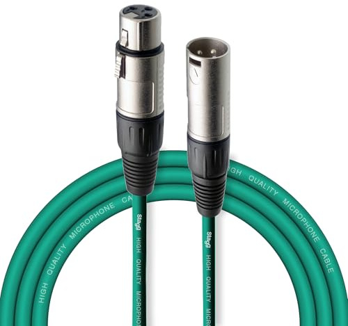Stagg 3 m hochwertigen XLR-auf XLR-Stecker Mikrofon Kabel grün