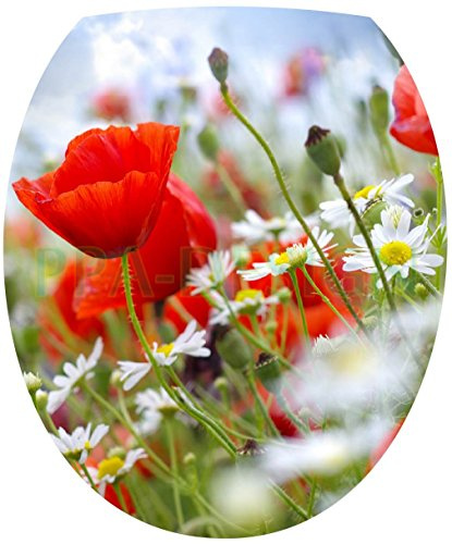 Sticker Autocollant Abattant WC Nature Champ de Coquelicots 35x42cm SAWC0012