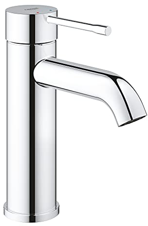 GROHE Essence, Waschtischarmatur, wassersparend (Wasserhahn für das Bad, 17cm hoch, Badarmatur mit langlebiger Oberfläche, einfache Installation am Waschbecken), chrom, 23590001