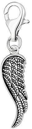 Quiges Dam Berlock Charm 3D Ängelvinge Silver Kvinnors Smycken för Charmarmband