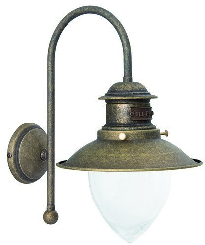 Aplique lámpara de pared de latón bruñido estilo Marina Nautica interno/externo