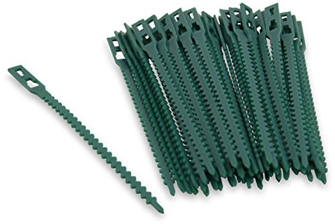 Windhager Pflanzenbinder verstellbar zum befestigen von Ästen, Rankhilfe, Pflanzenclips, Befestigung für Pflanzen, Pflanzenhalter, grün, 130mm, 50 Stück