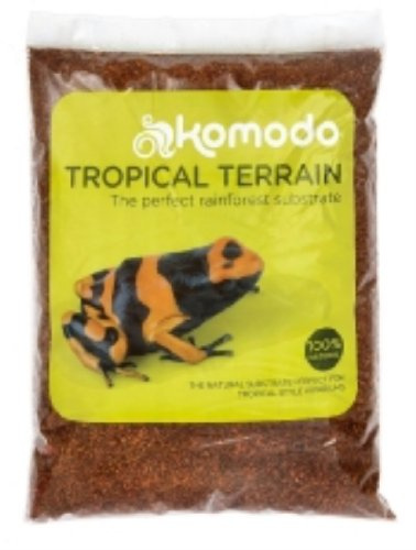 Komodo Tropical Terrain, 6 Litre | Loose coco-fibre reptile substrate – natural bedding for woodland and rainforest habitats, encourages burrowing