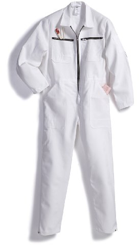 BP 1416-010-21-57/59 - Mono con cremallera en ambas direcciones y bolsillos (260,00 g/m², algodón puro), color blanco