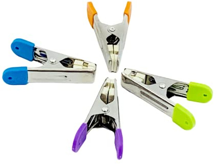 40 Stainless Steel Laundry Pegs Ergonomic Colourful Grips Safety Pads for Washing Lines 6 cm