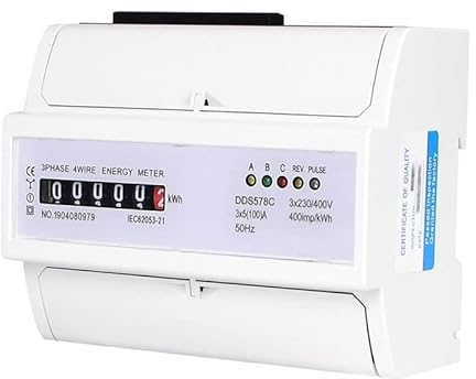 OCS.tec Compteur Alternatif Electrique TRIPHASE WATTMETRE 380V-400V Rail DIN ZS1