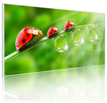 banjado Magnettafel Metall 78 x 37cm - beschreibbare Magnettafel - Metall Pinnwand als Memoboard - Magnetwand Küche, Büro, Kinderzimmer Weiß inkl. 4 Magnete & Montageset - Motiv Für Jeden Einen