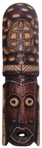 Woru Handgearbeitete Holz-Maske aus Bali zum Aufhängen, Wandmaske 50 cm