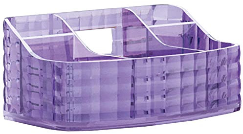 Gedy Glady, Porta Trucchi Lilla, Dimensioni 7,5 x 18,5 x 10,5 cm e Peso 0,244 kg, Organizzatore Trucchi in Resina, Porta pennelli Trucco con Design R&S, 2 Anni di Garanzia