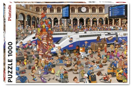 Piatnik - 5567 - Bahnhof 1.000 Teile Puzzle, 68 x 48 cm, Braun, Grau, Blau