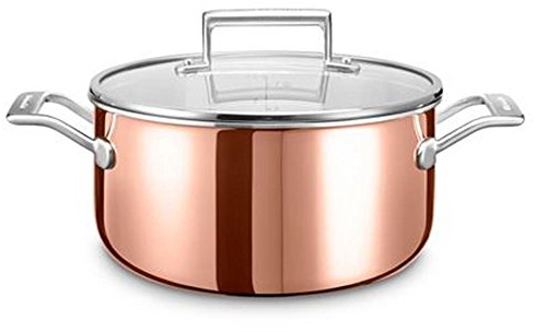KitchenAid KC2P60LCCP Kochtopf, Edelstahl, 26 x 26 x 13 cm, Silber/Kupfer