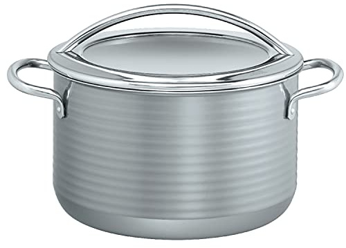 Silit Vision Kochtopf groß 24cm, Metalldeckel, Fleischtopf Induktion 6,4l, Silargan Funktionskeramik, grau