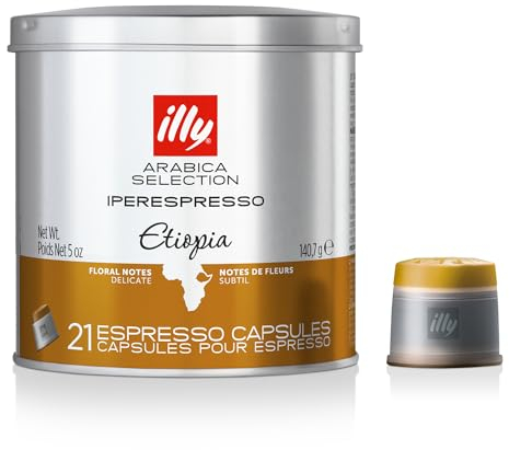 illy Coffee, Luxury Arabica Coffee Selection, iperEspresso Capsules, Ethiopia, 1 Pack of 21 Capsules