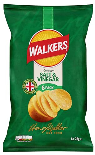 Walkers Salt & Vinegar Multipack Crisps 6x25g