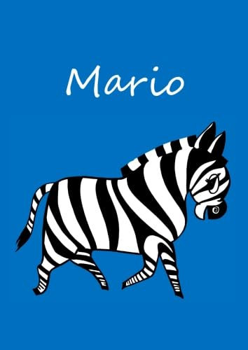 Mario: individualisiertes Malbuch / Notizbuch / Tagebuch - Zebra - A4 - blanko
