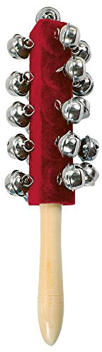 Bino 86562 - Schellenstab mit 21 Schellen, natur/rot