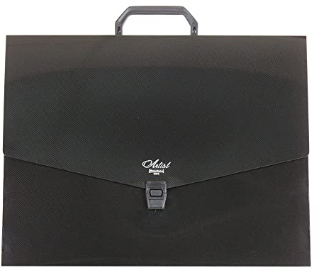 Liderpapel 919120 Tasche Polypropylen Aktentasche A3 1000 Mikron Griff Kunststoff Verschluss 420 x 297 mm schwarz