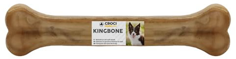 Croci King Bone Hundeknochen aus Freilandhaltung, Kausnack aus natürlichem Rindsleder, Zahnstäbchen zum Zähneputzen, 18 cm — 90 g