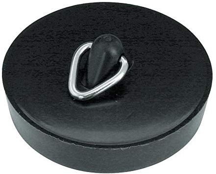 Home Xpert - Set di 2 tappi per scarico lavandino, con gancio, colore: nero