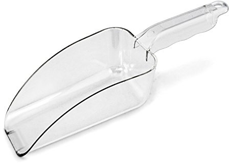 New Star Foodservice Commercial Grade Polycarbonate Plastic Utility Ice Scoop, Clear, 24 Ounce