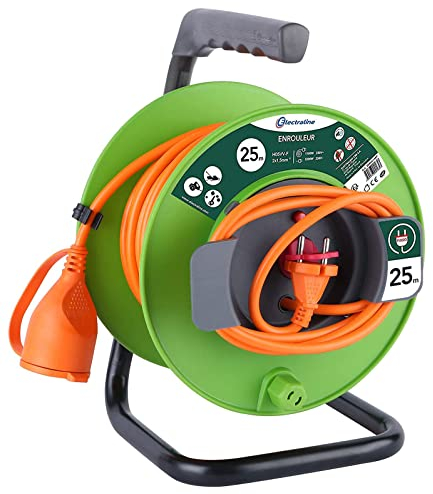 Electraline Kabeltrommel für Gärten, Grün, 20866138F, 25 m
